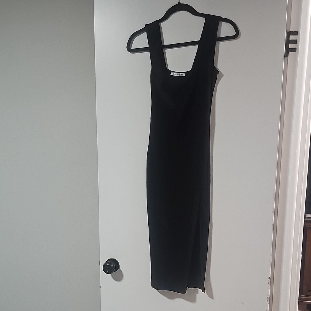 Reformation Black Midi Dress